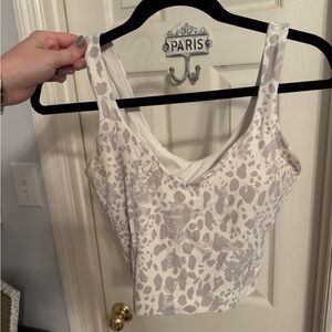 lululemon athletica White and Gray Tank Top